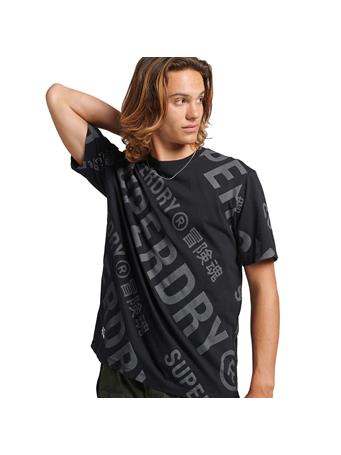 SUPERDRY - Code CL AOP Short Sleeve T-Shirt  BLACK