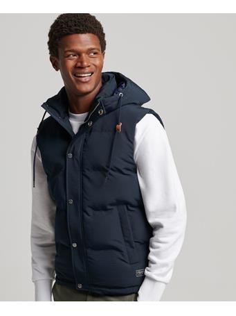 SUPERDRY - Everest Hooded Puffer Gilet ECLIPSE NAVY
