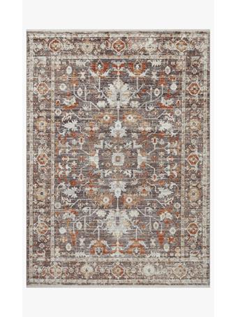 LOLOI RUGS - Bonney Collection Fringe Rug CHARCOAL/SPICE