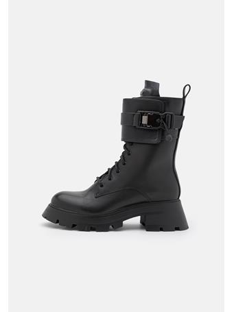 DKNY - Sava Combat Boot Buckle Boots BLACK