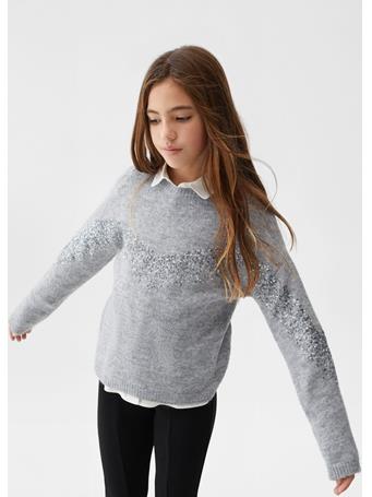 MANGO - Knit Paillette Sweater GREY