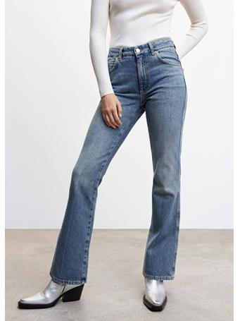 MANGO - Medium-rise Flared Jeans DARK BLUE