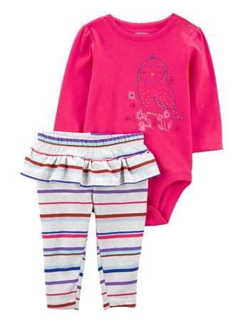 CARTER'S - Baby 2-Piece Bodysuit Pant Set PINK
