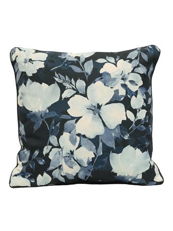 OUTDOOR DECOR - Floral Print Decorative Pillow NAVY
