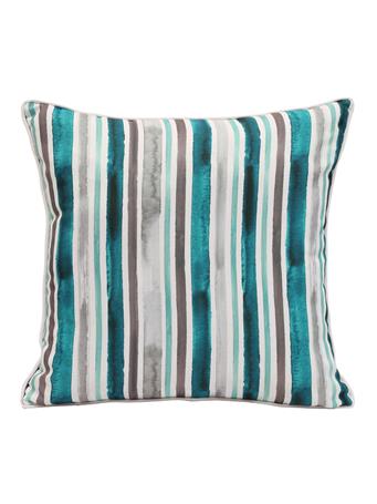 OUTDOOR DECOR - Aqua Striped Decorative Pillow AQUA