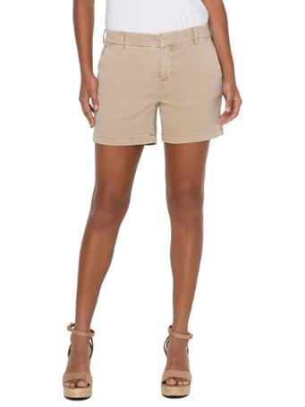 LIVERPOOL - Kelsey Trouser Shorts 5IN Inseam BISCUIT TAN