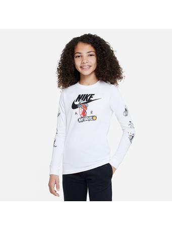 NIKE - Sportswear Older Kids' Long-Sleeve T-Shirt WHITE