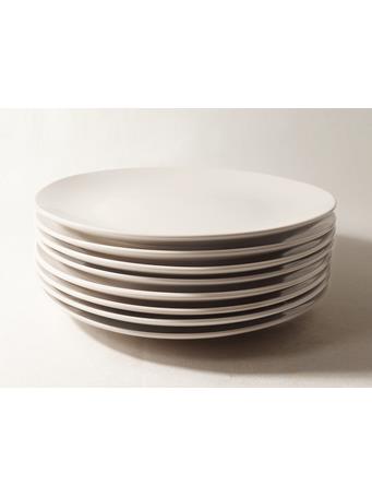 ETHAN STONE - 8 Piece 10.5IN Porcelain Dinner Plate Set WHITE