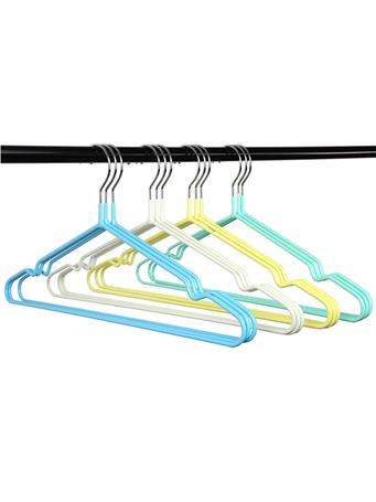 LINDON - Slim PVC Coating Stand Non Slip Wire Metal Laundry Hanger SILVER