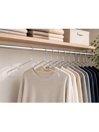 TOWNHOUSE - Slim PVC Coating Stand Non Slip Wire Metal Laundry Hanger SILVER
