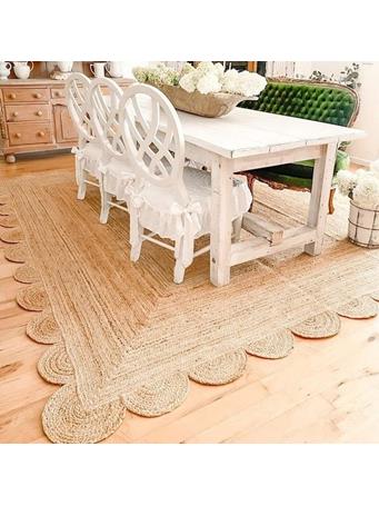 SUNDAR - Sisal Rug With Scallop Edge BEIGE