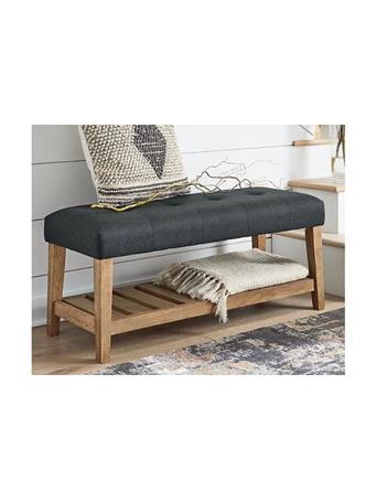 ASHLEY FURNITURE - Cabellero Upholstered Accent Bench CHARCOAL