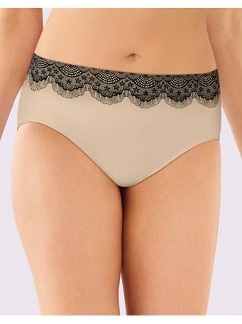 BALI - One Smooth U All-Around Smoothing Hi-Cut Panty T2H NUDE W/BLK LACE