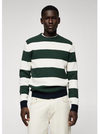 MANGO - Contrasting Stripes Sweater GREEN