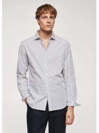 MANGO - Striped Slim-fit Shirt NAVY