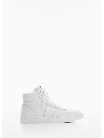 MANGO - Ankle Boot Leather Sneakers WHITE