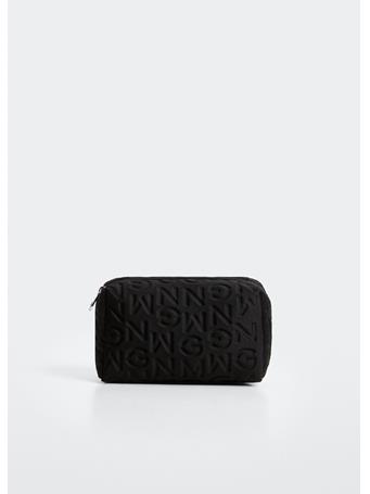 MANGO - Zippered Toiletry Bag With Logo BLACK