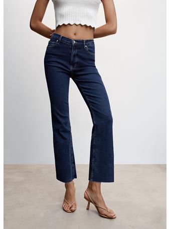 MANGO - Crop Flared Jeans NAVY