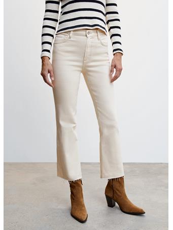 MANGO - Crop Flared Jeans NATURAL WHITE