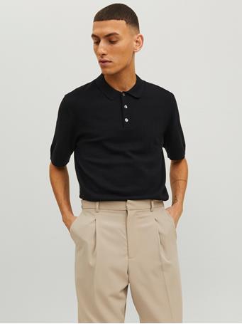 JACK & JONES - Short Sleeve Polo Shirt BLACK