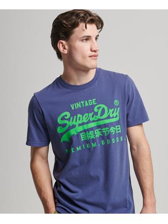 SUPERDRY - Vintage Neon Logo Tee FRONTIER BLUE