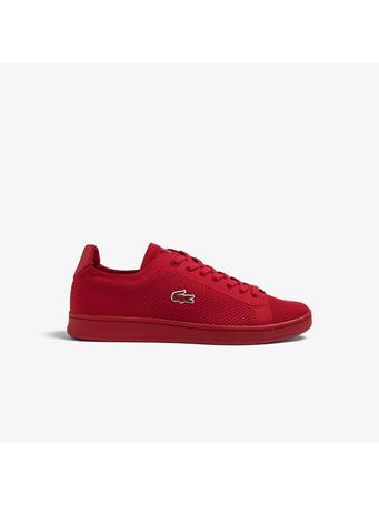 LACOSTE - Carnaby Piquée Textile Trainers  RED