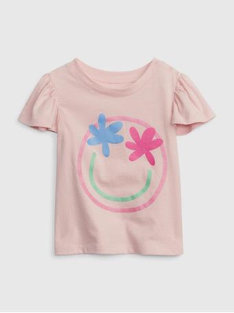 GAP - Toddler 100% Organic Cotton Mix and Match Flutter Sleeve T-Shirt ICY PINK