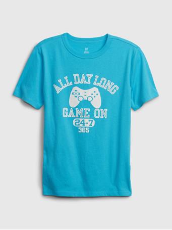 GAP - Kids 100% Organic Cotton Graphic T-Shirt ATLANTIS BLUE