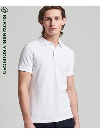 SUPERDRY - Organic Cotton Essential Classic Pique Polo Shirt OPTIC WHITE