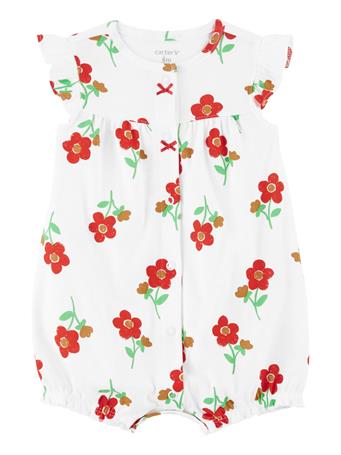CARTER'S - Baby Floral Snap-Up Romper IVORY RED