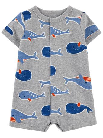 CARTER'S - Baby Whale Snap-Up Romper GREY