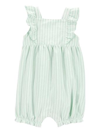 CARTER'S - Baby Striped Jersey Romper GREEN