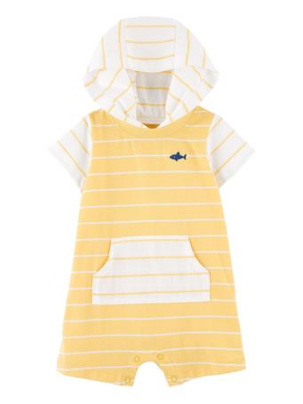 CARTER'S - Baby Striped Hooded Romper YELLOW