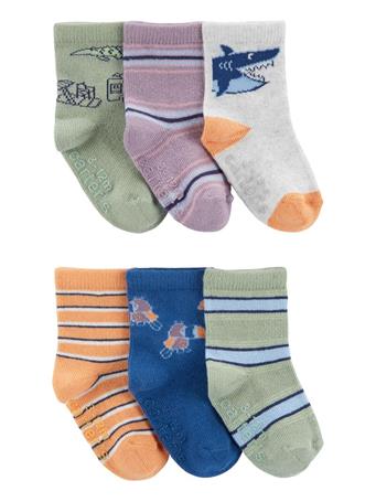 CARTER'S - Baby 6-Pack Shark Socks NOVELTY