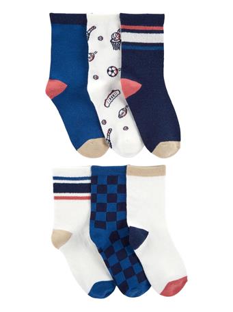 CARTER'S - Kid 6-Pack Sports Socks NOVELTY