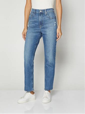 GAP - High Rise Destructed Straight Jeans with Washwell MEDIUM HERT DESTROY