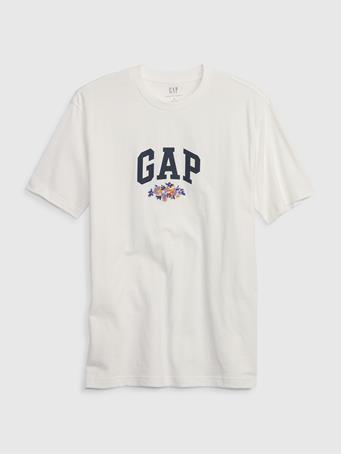 GAP - Floral Gap Logo T-Shirt NEW OFF WHITE