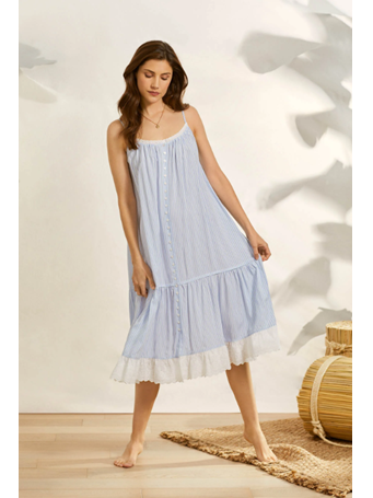 EILEEN WEST - Seaside Dream Stripe "Angela" Nightgown 144 STRIPE