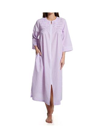 MISS ELAINE - Seersucker Long Robe 148 PINK