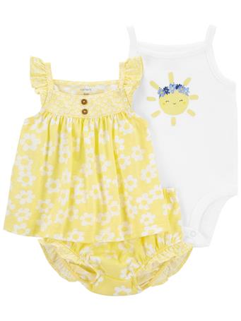 CARTER'S - Baby 3-Piece Yellow Floral Shorts Set YELLOW