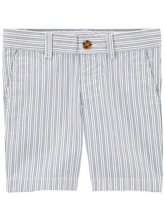 CARTER'S - Toddler Striped Flat-Front Shorts BLUE