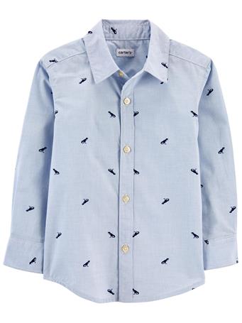 CARTER'S - Toddler Long-Sleeve Button-Front Shirt BLUE