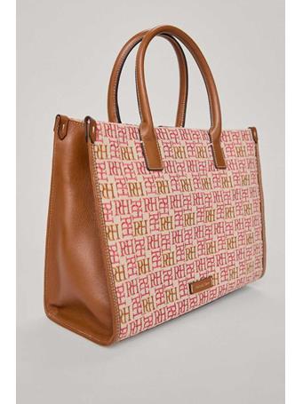 PEDRO DEL HIERRO - Canvas Tote Bag With Embroidered Logo And Leather ROSE