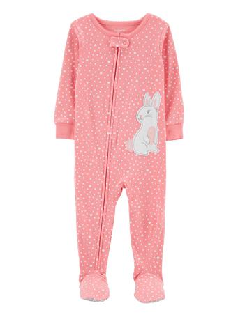 CARTER'S - Carter's Toddler Girl 1-Piece Footed Bunny Pajamas PINK