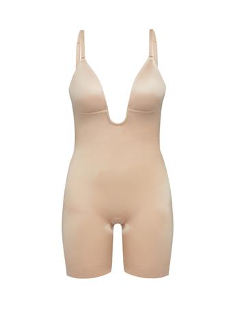 SPANX - Suit Your Fancy Plunge Low-Back Mid-Thigh Bodysuit CHAMPAGNE