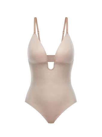 SPANX - Suit Your Fancy Plunge Low-Back Thong Bodysuit CHAMPAGNE