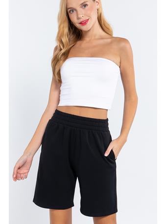 ACTIVE BASIC - Inner Fleece Terry Bermuda Short BLACK