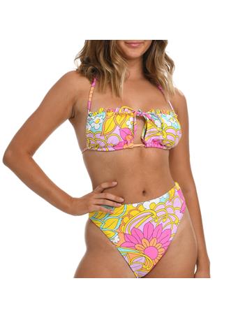 HOBIE - Convertible Top Bikini Top Swimsuit YELLOW PRNT