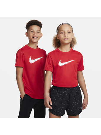 NIKE - Dri-FIT Trophy Big Kids' Graphic Short-Sleeve Training Top RED WHITE