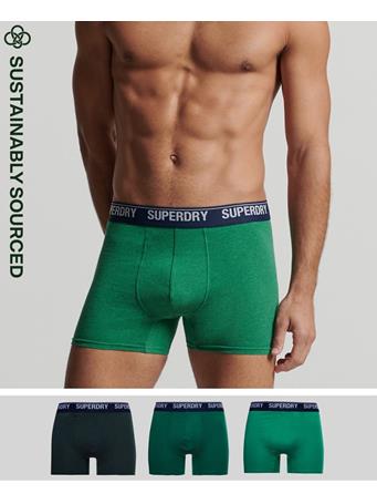 SUPERDRY - Organic Cotton Boxers Triple Pack GREEN MIX